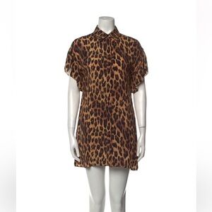 Leopard Print Shirt Dress Alice & Olivia